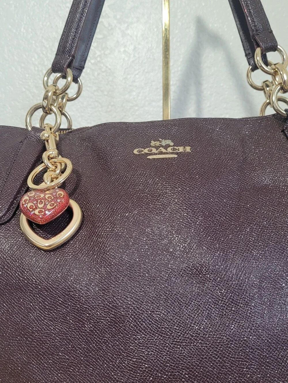 Coach Ava Tote In Crossgrain Leather Tote In Oxblood Burgandy Color #F11900